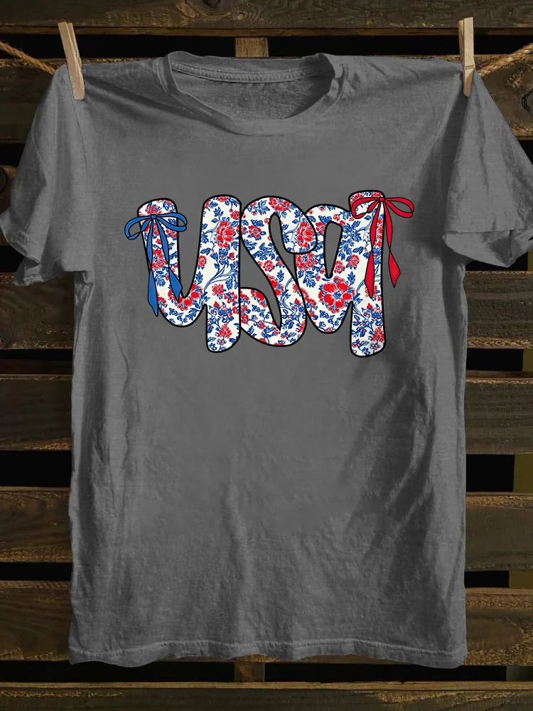 Floral Coquette USA T-shirt
