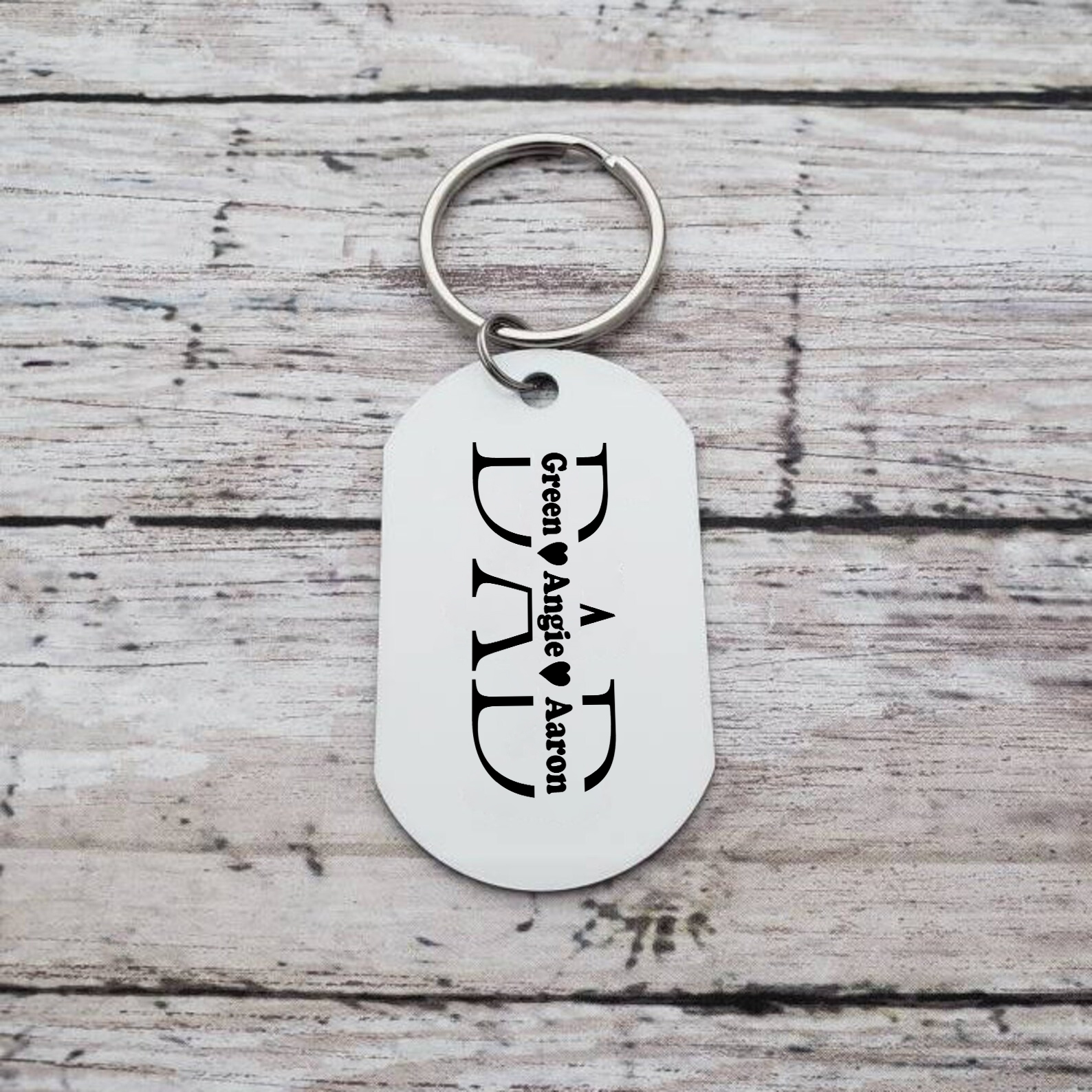 3 Names - Personalised Dad Keychain Custom Name & Photo Keychain Father's Day Gifts-Jessemade AU
