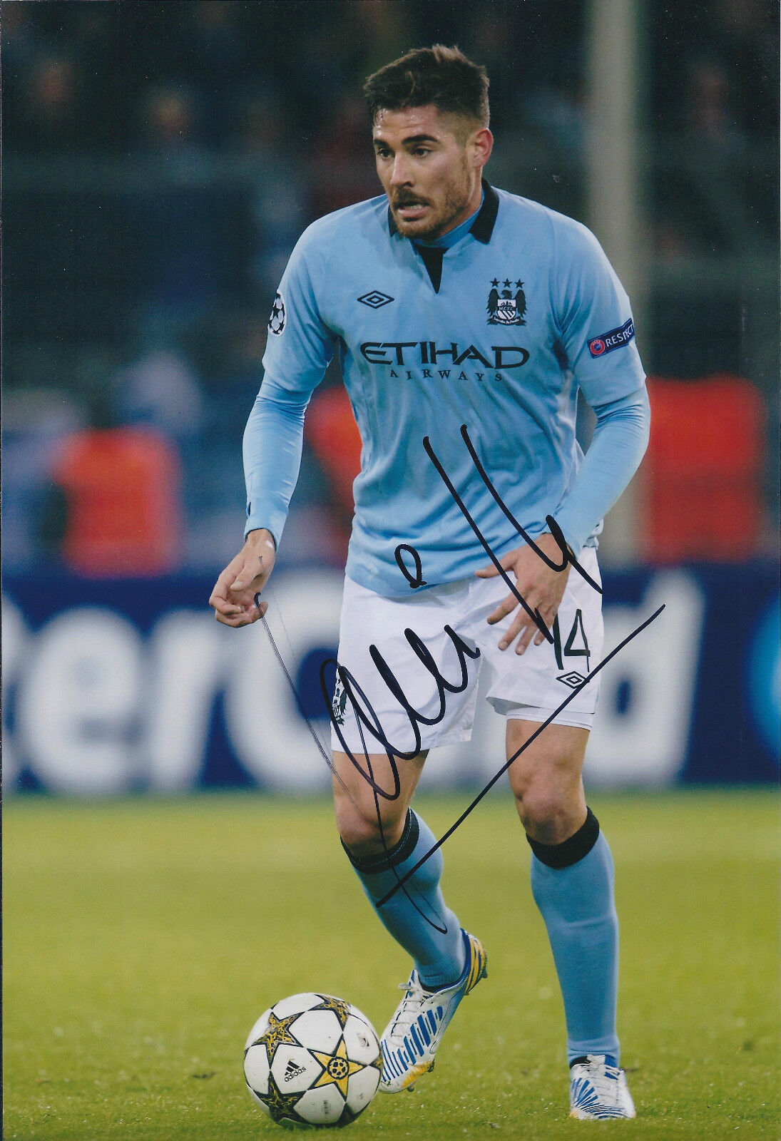 Javi GARCIA Signed Autograph 12x8 Photo Poster painting AFTAL COA Manchester City Authentic