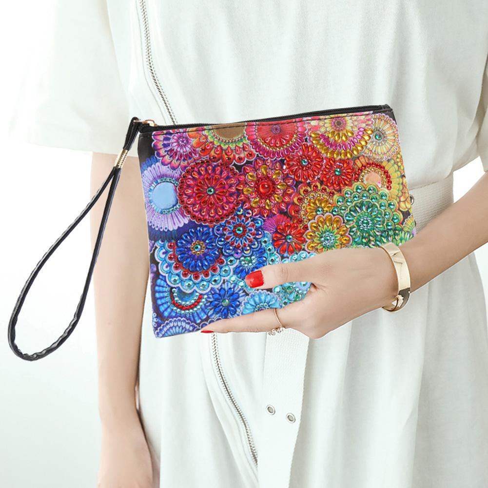 Partial Shaped Drill DIY Diamond Painting Bag with Zipper (Colourful  Dandelion)