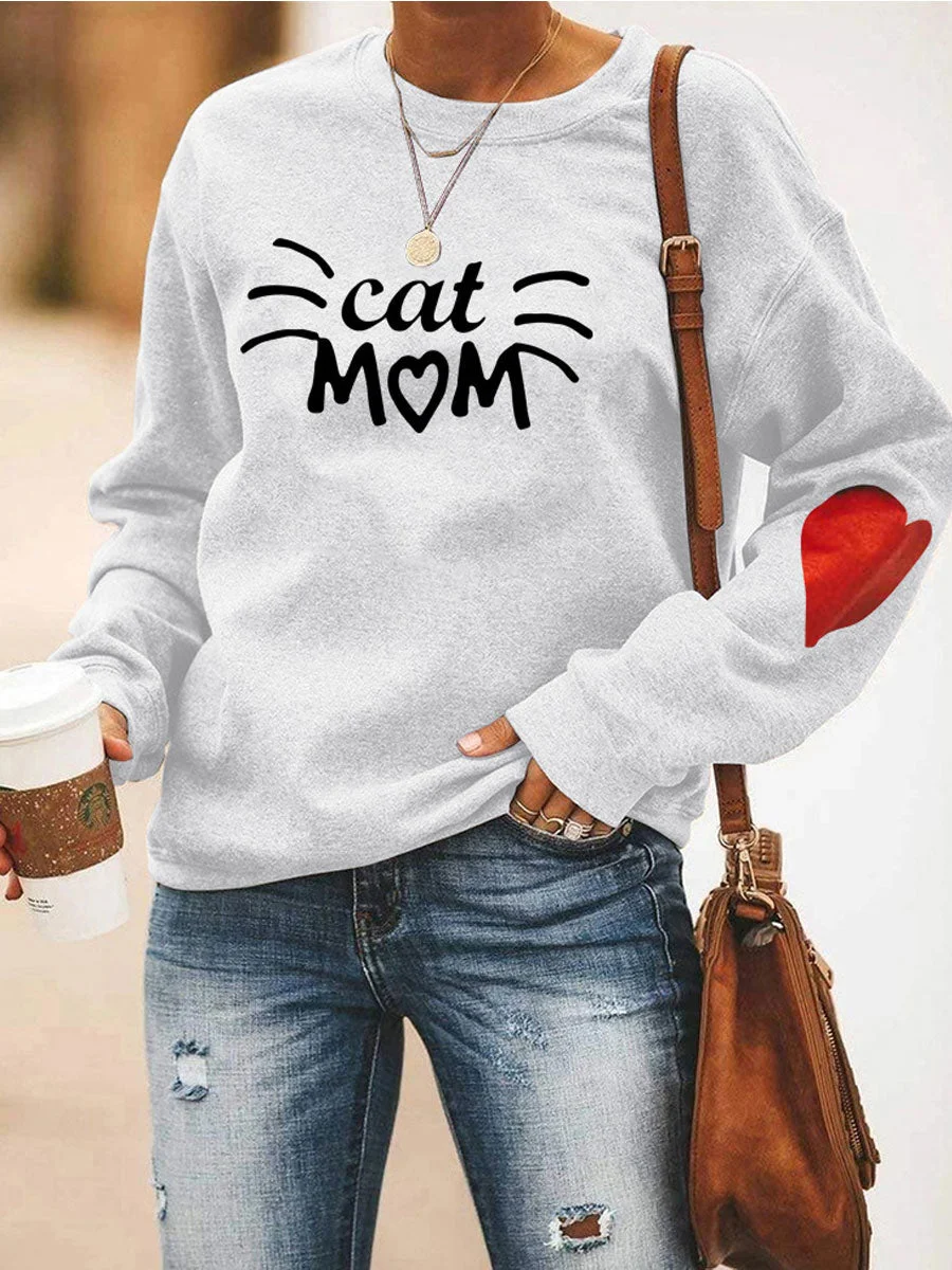 CAT MOM Heart Sweatshirt