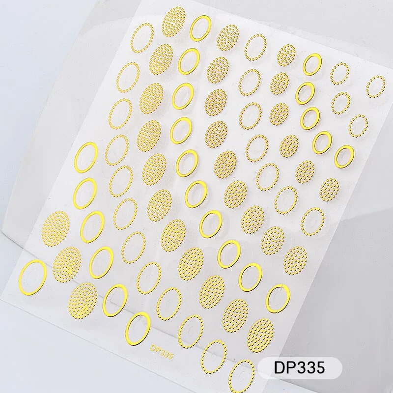 1 Sheet Metallic Nail Art Stickers Mixed Moon/Star/Arrow/Triangle Geometric Patterns 3d Gold Hollow Adhesive Sticker Decorations-Nail Inspo