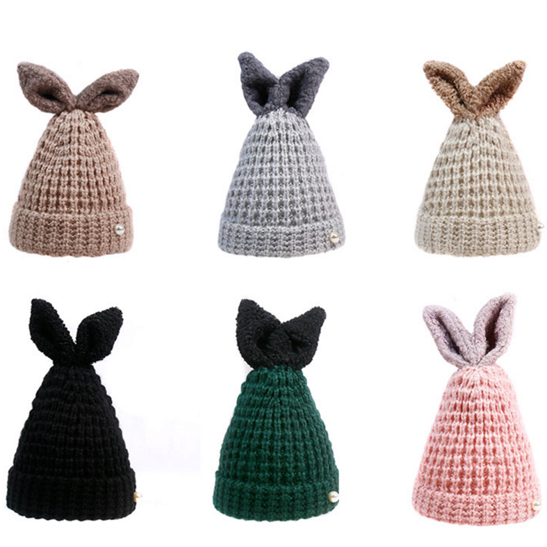 6 Colors Kawaii Bunny Warming Knitted Hat SP1710823
