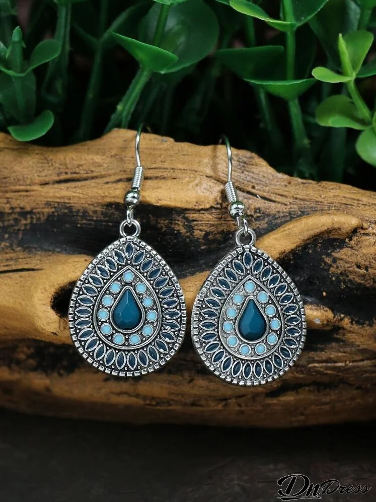 Water Drop Decor Earrings