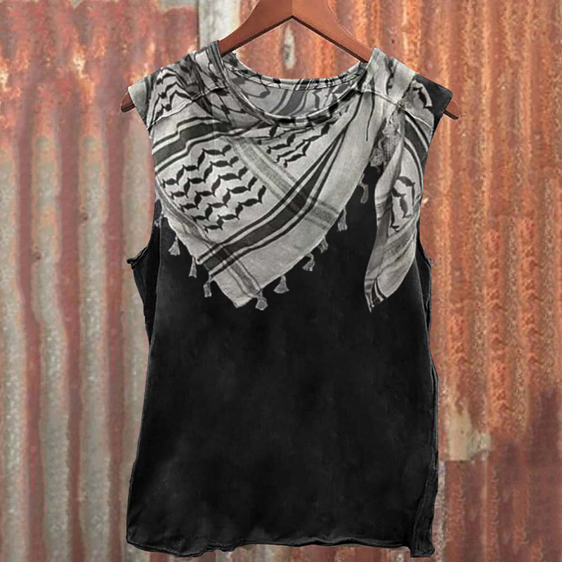 Men's I Hope Peace Forever Print Vintage Tank Top artswardrobe