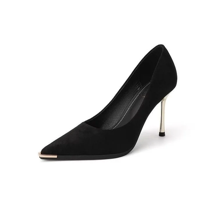 Nigikala Style With Skirt Single Shoes Black Pointed High Heels Female Fine Heel In The Spring And Autumn Of 2025 New Temperament Career
