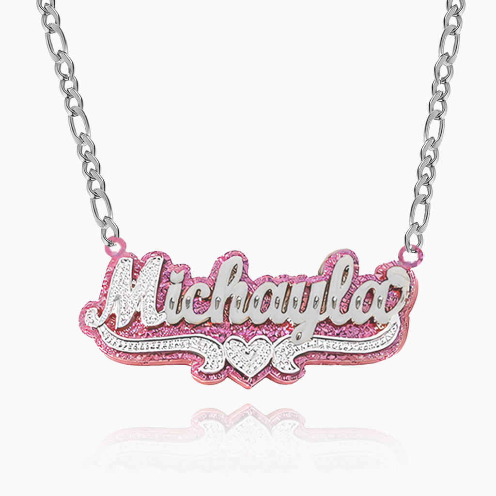 DIY Silver Acrylic Name Necklace