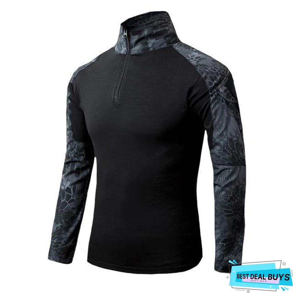 Camouflage Colors Army Combat Uniform Military Shirt Cargo Airsoft Paintball Tactical Cloth with Elbow Pads