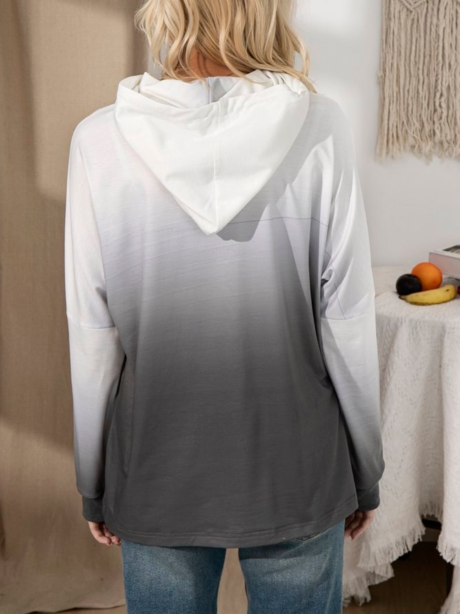 Ombre/tie-Dye V Neck Long Sleeve Sweatshirt