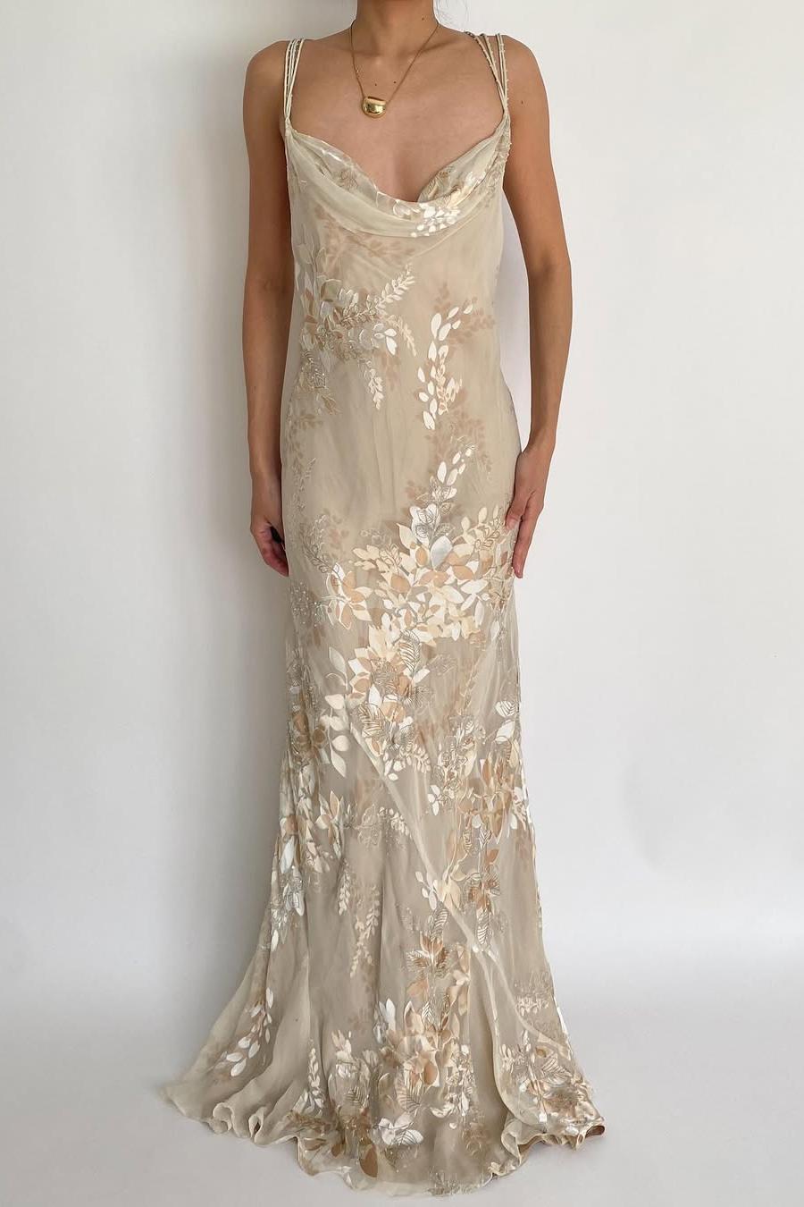 Lvs&Broner Spaghetti Strap Sleeveless Long Mermaid Prom Dress With Appliques