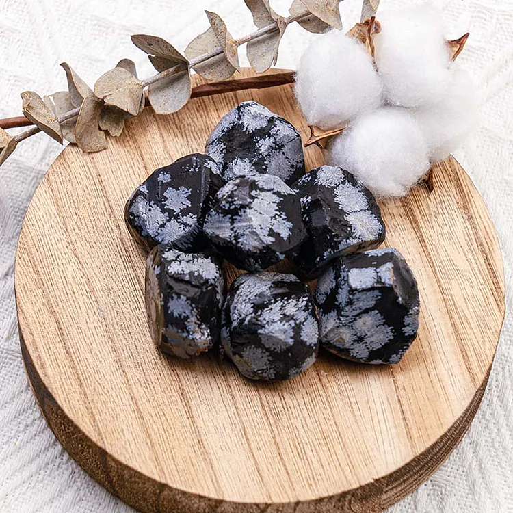 Snowflake Obsidian Natural Tumbled Stone Set
