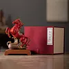 Ceramic horse statue a Chinese feng shui red horse ornament symbolizing good fortune in the Year of
