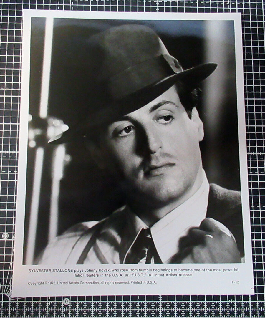 FIST Sylvester Stallone original 8x10 black and white Photo Poster painting A