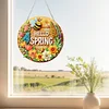 (US Only)Acrylic 2D Flat Hello Spring DIY Hanging Diamond Art Kits Wall Door Decoration