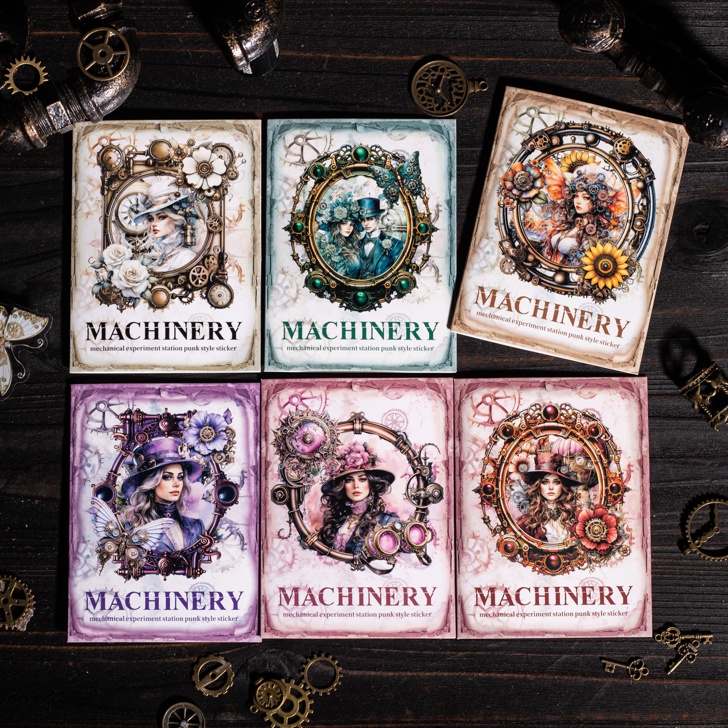 저널세이 20매 기계 실험 스테이션 시리즈 빈 펑크 조경 PET 스티커