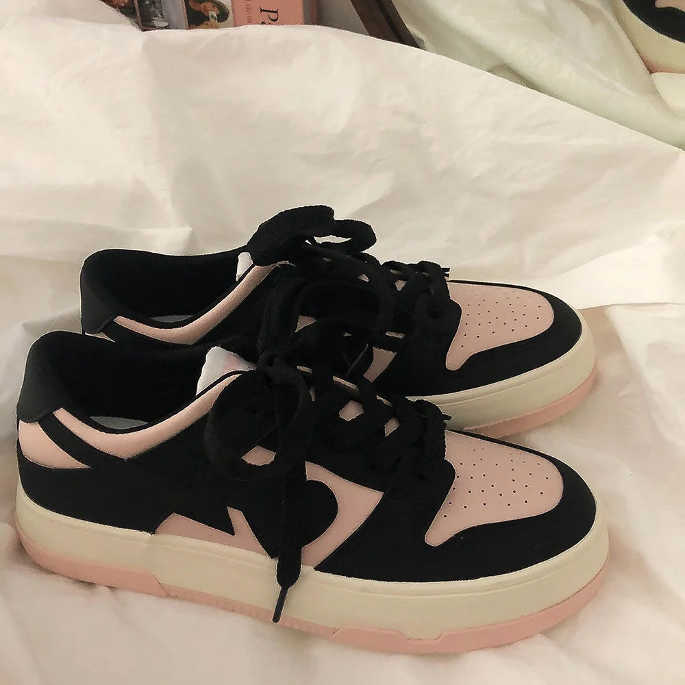 Vstacam Sneakers Women's White Pink Shoes 2023 Spring New Students Casual Platform Flat Kawaii Tennis Vulcanize Canvas Rubber