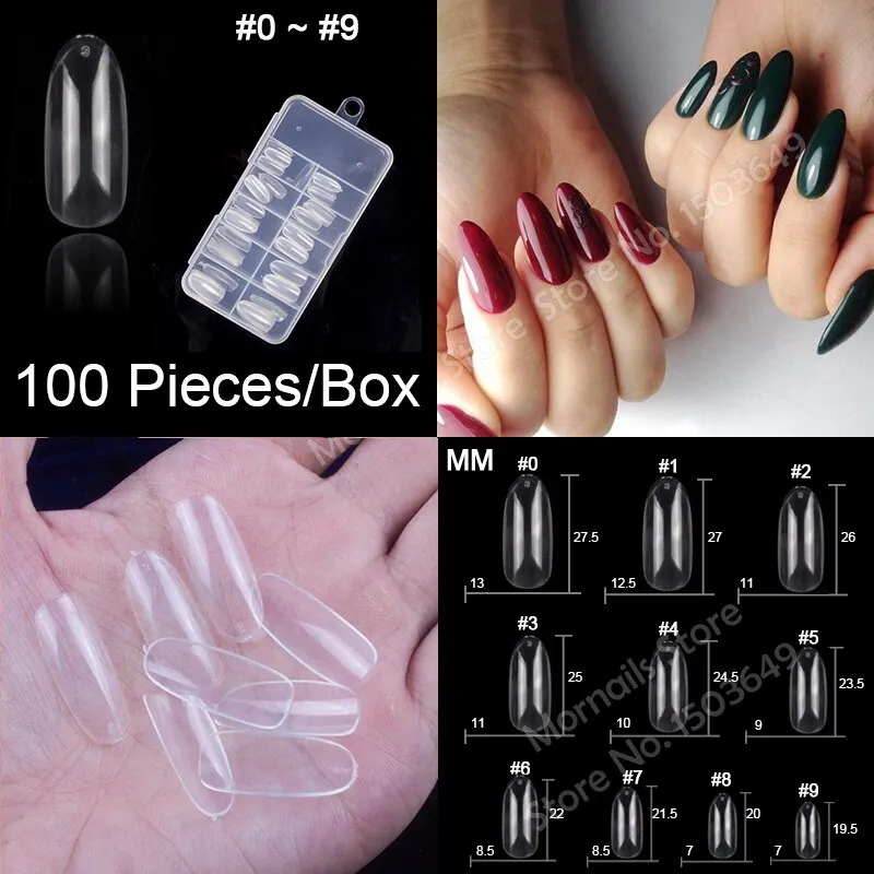 100Pcs/box Nail Tips Short Full Cover Coffin Ballerina False Nails Ballet Shape Acrylic Fake Nails Press On Nails Salon Tools-Nail Inspo