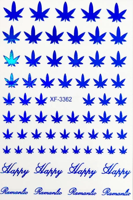 Canada DIY Nail Art Manicure 3D Self Adhesive Nail Stickers Pot Weed Leaf Nails Decal on Nails Salon Decoration Acrylic Designs