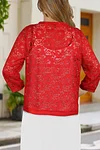 Floral Lace Open Front Cardigan, Versatile 3/4 Sleeve Cardigan For Spring & Fall, Women's Clothing