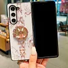 For Samsung Galaxy Z Fold Shiny Diamond Cute Fox Stand Phone Case with Holder