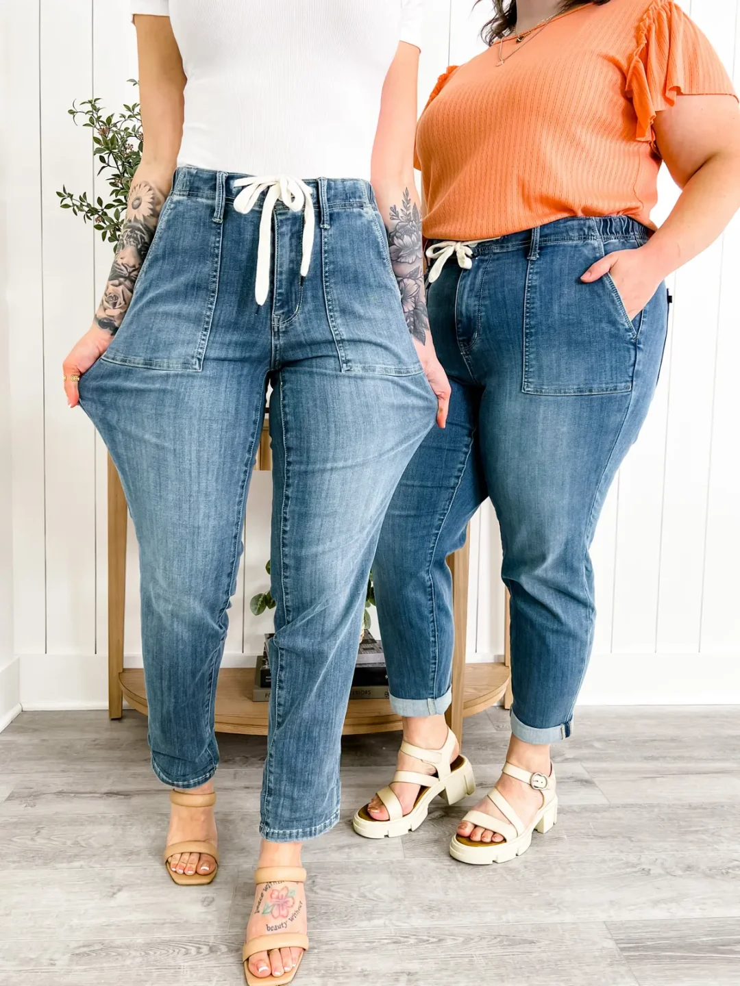  Blue Pull On Denim Joggers