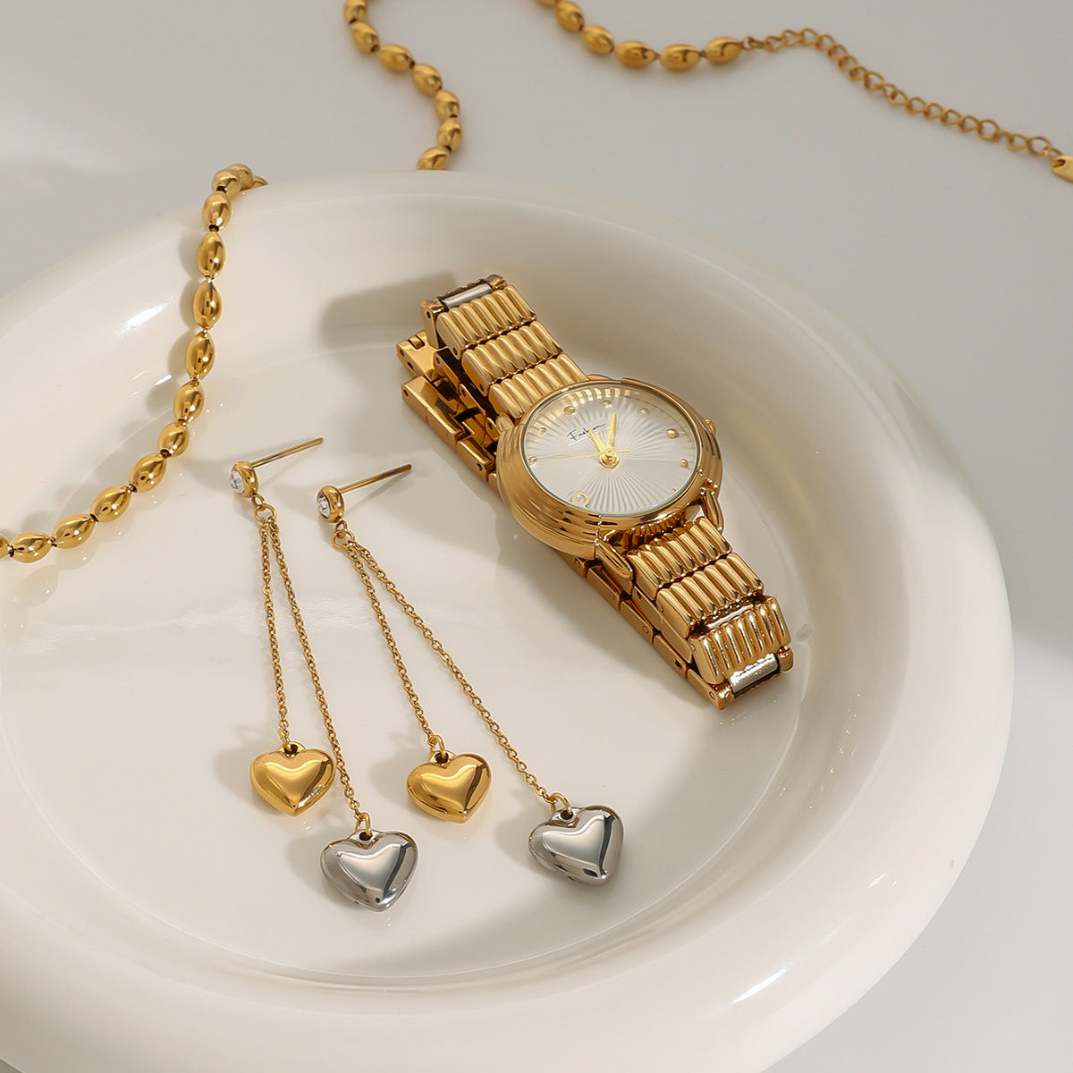 Jie Ding Stainless Steel Tassel Earrings Love Earrings Titanium Steel Earrings Earrings