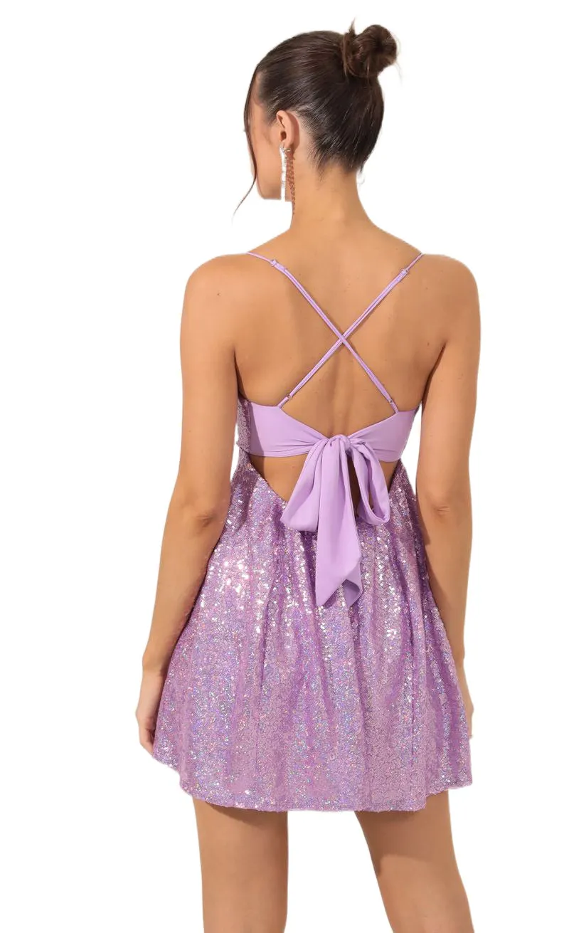 Brownm Fashion Sexy Sequined Suspender Bow Dress Dresses