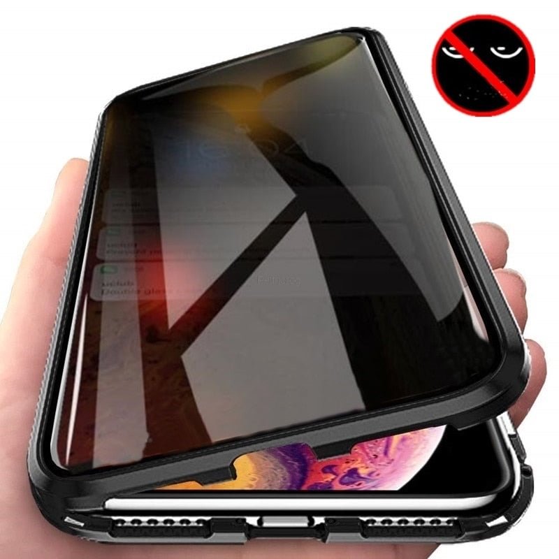 Anti Peep Magnetic Privacy Glass Case for iPhone Antispy Protective Cover