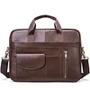 Men's Leather Briefcase Portable Lawyer Computer Bag