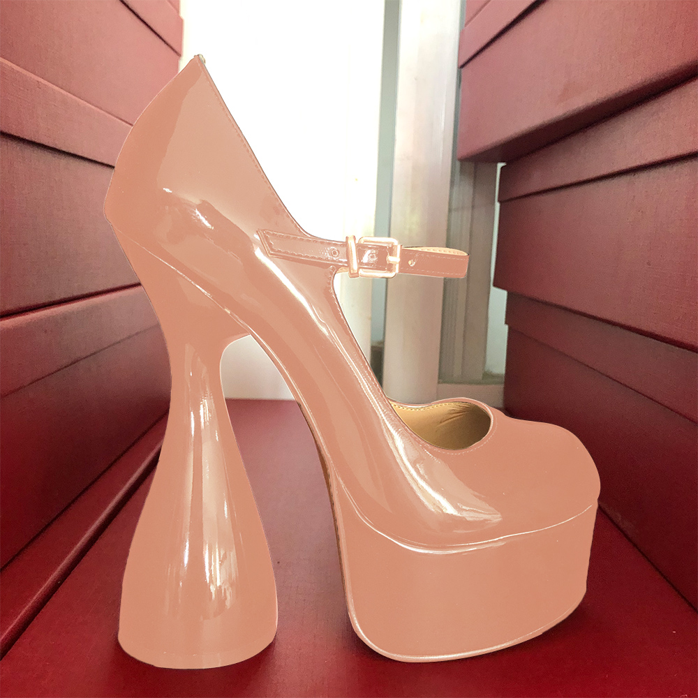 160mm Round Toe High Platform Pumps-vocosishoes