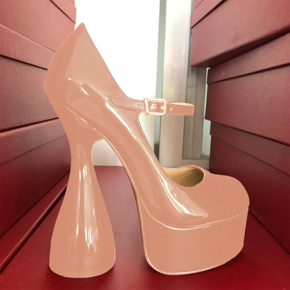 160mm Round Toe High Platform Pumps-vocosishoes