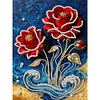DIY Pearl Painting Red Rose for Home Wall Decor with Frame(40*30cm)
