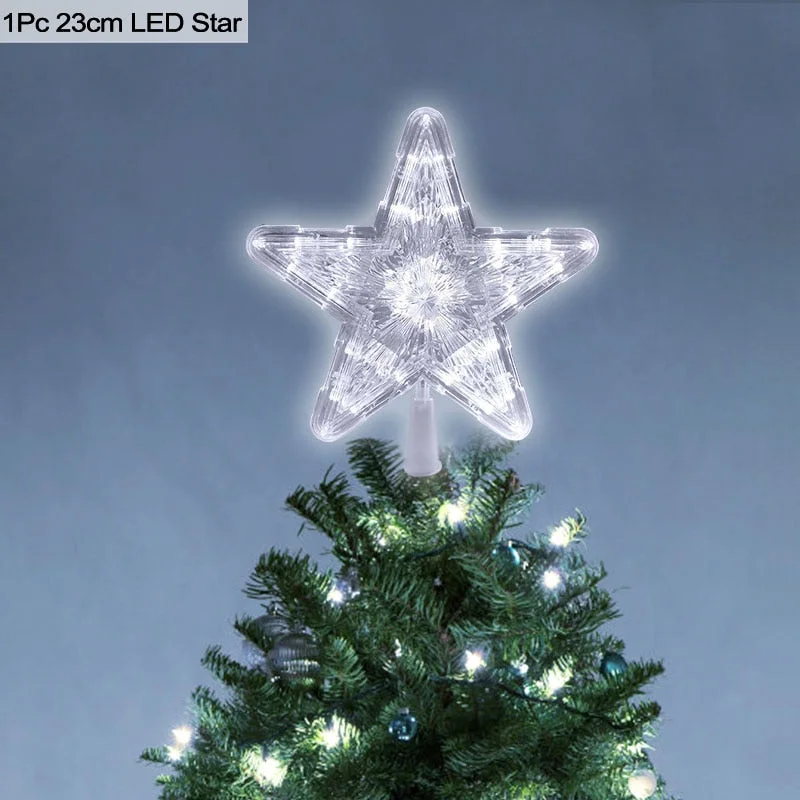 Christmas Tree Top Star LED Light Lamp Christmas Decorations For Home Xmas Tree Ornaments Navidad New Year 2022 Natal Noel