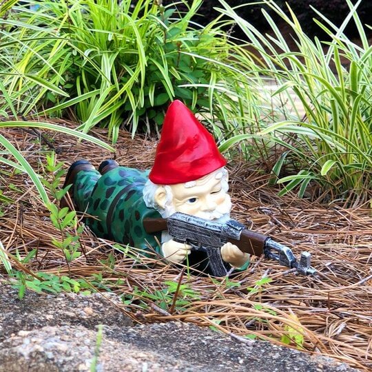 Amusing Army Garden Gnome Holding Ak47 Statue | IFYHOME