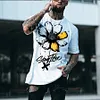 Fashion Casual Flower Print T-shirt Men by Inlyline