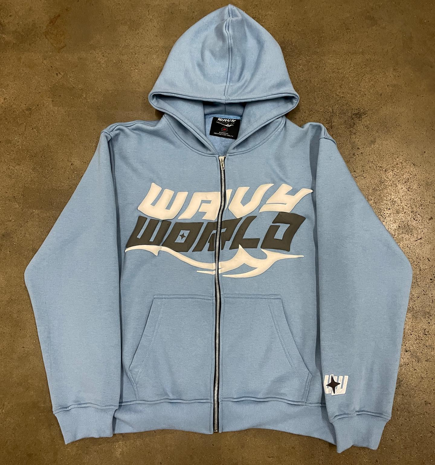 Fashion Lettering Print Zip-Up Hoodie