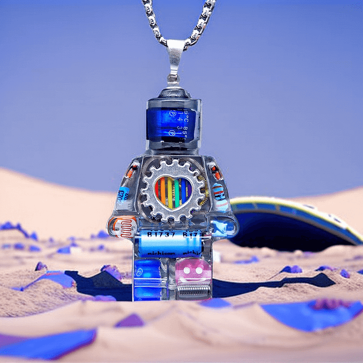  Cyberpunk Smiley Robot Couples' Necklace