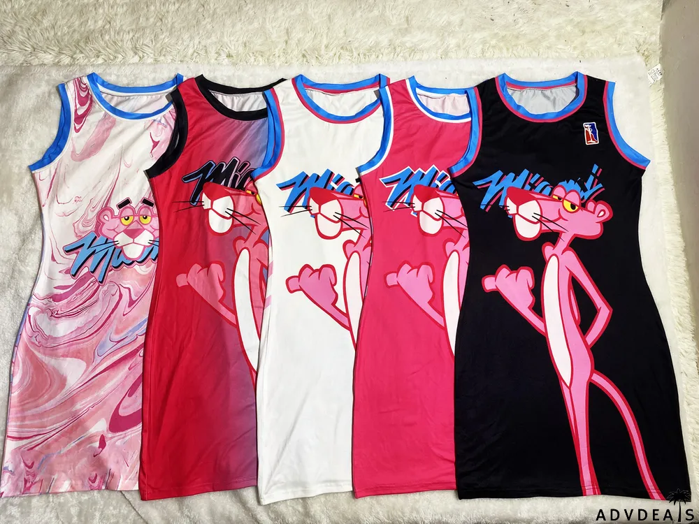 Casual Printed Sleeveless Jersey Mini Dress