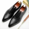Mens Lace Up Leather Oxford Dress Shoes