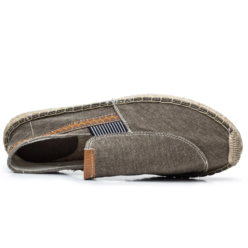 DUDELI Men Casual Shoes Luxury Brand Canvas Espadrilles Fashion Slip On Shoes Men Summer Classic Mens Canvas Shoes Lazy Flats