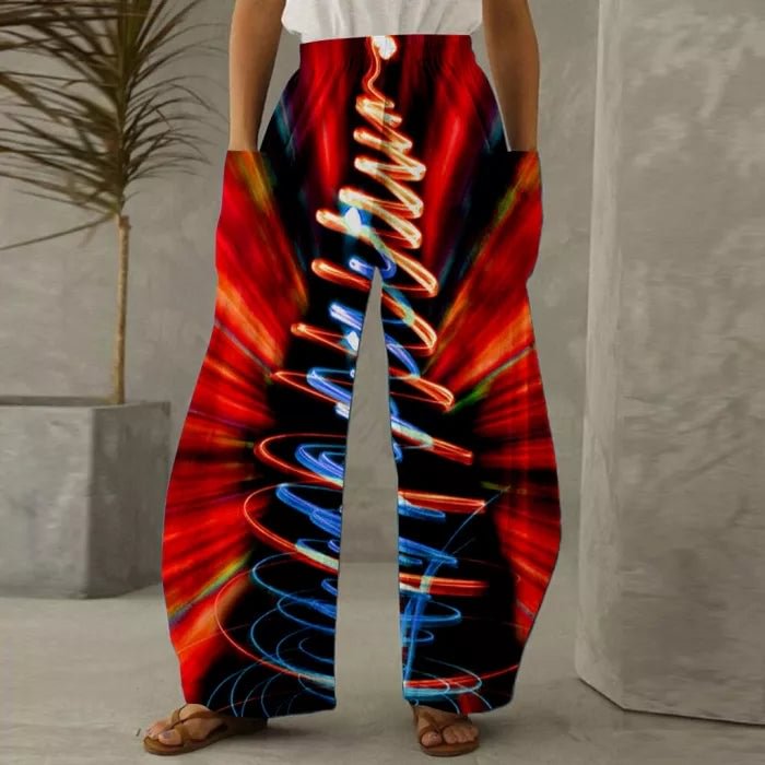 Christmas Printed Red Pants