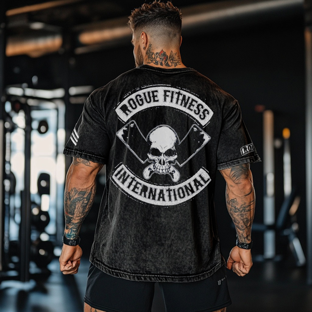 Gym International Skull Graphics Washed T-shirt / Rvogue / Rvogue