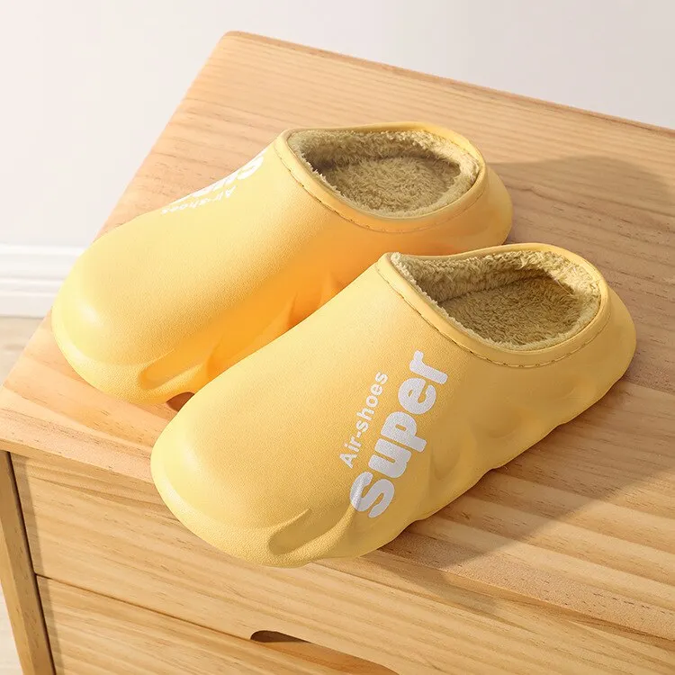 New Winter Fashion Slippers Warm Women Shoes Waterproof Couples Non-Slip Plush Cotton Indoor Outdoor Home Autumn Spring Shoes