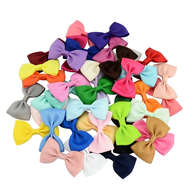 Solid Color Children’s Bow European Version Cute Hairpin Baby Hair Accessories Flat Head Bow Tie 643
