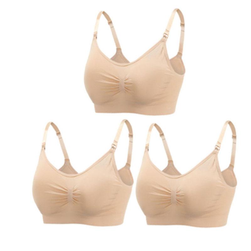 Damokan 3pcs/Set High Quality Maternity Nursing Bras Cotton Breastfeeding Pregnant Underwear Seamless Large Size Breathable Bra Push Up