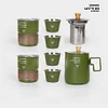 Tactical Style (Double - Layer Tea Cup) 304 Stainless Steel Outdoor Camping Tea Set With Tea - Water Separation Infuser