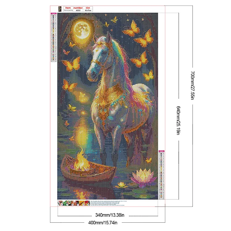 Diamond Painting Fiery Horse Wild Animal Artistic Design Embroidery House  Decors