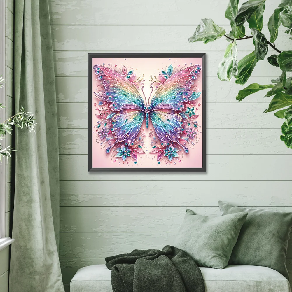 Diamond Painting - Partial Special Shaped Drill - Butterfly(Canvas|30*30cm)