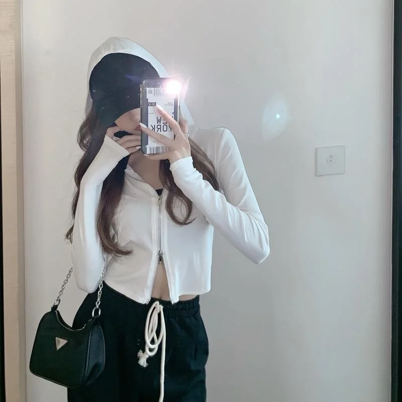Ueong Ueong New Short Slim Thin Coat Early And Fall Korean Zip Cardigan Long-Sleeve Jacket Women's Wear