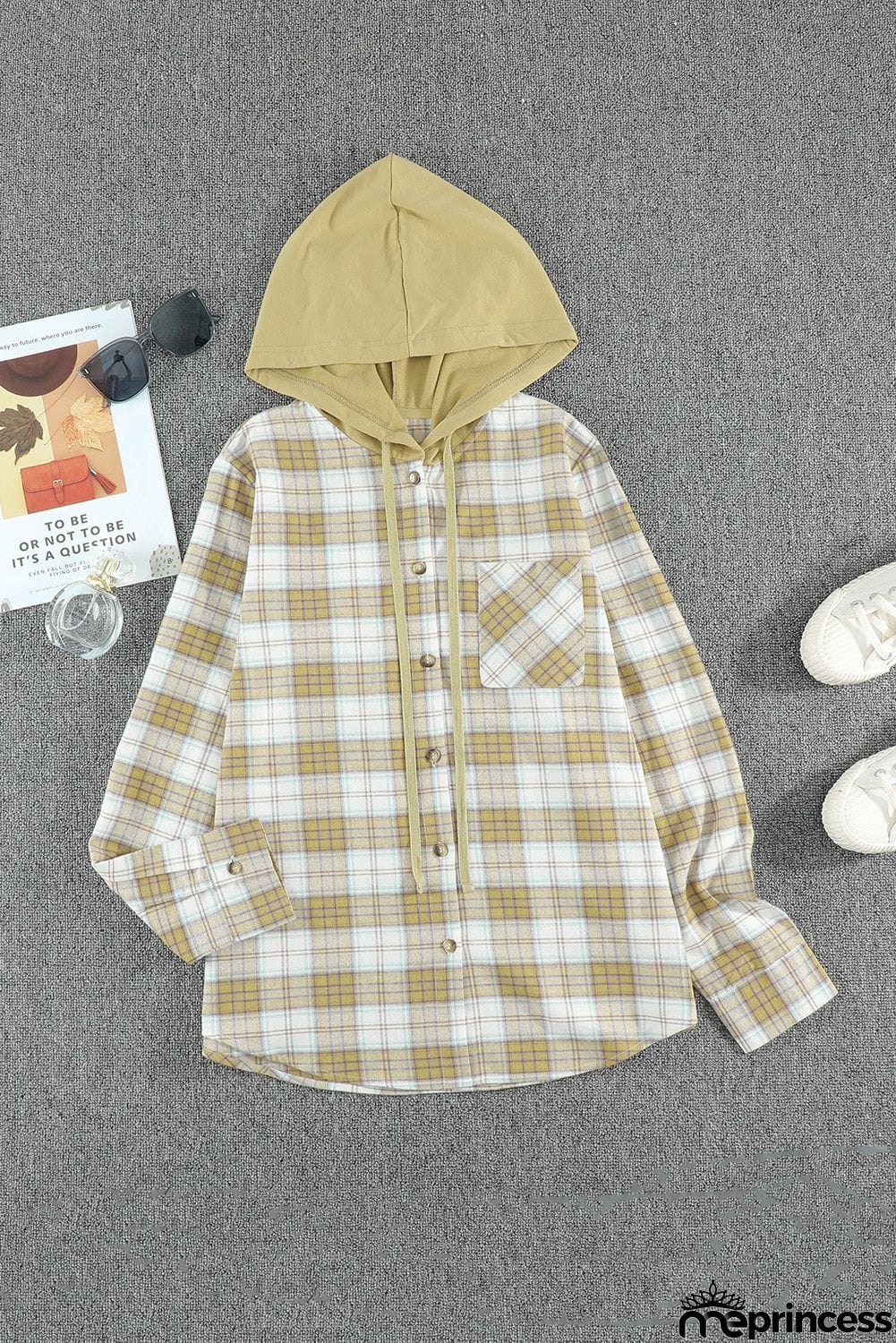 Plaid Hooded Shirt Coat